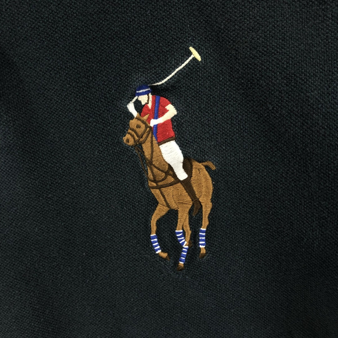 Ralph Lauren POLO by Ralph Lauren CUSTOM FIT Big Pony Short Sleeve Polo Shirt Men's M size cotton Green type dark green Vintage Second Hand