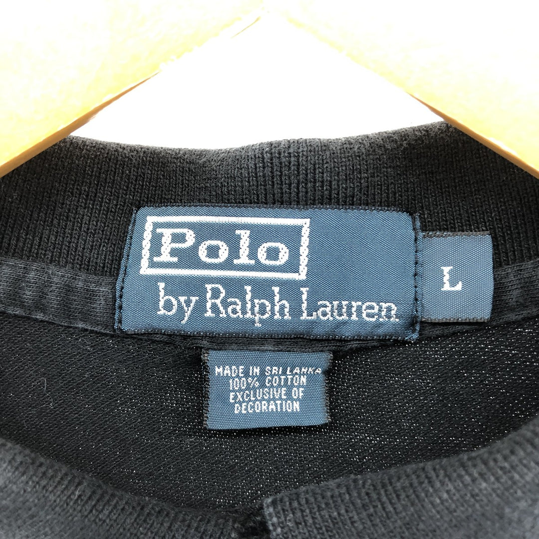 Ralph Lauren POLO by Ralph Lauren Big Pony Short Sleeve Polo Shirt Men's Size L cotton black type Vintage Second Hand