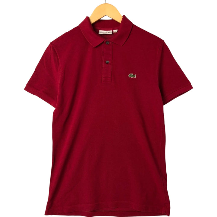Lacoste LACOSTE SLIM FIT short sleeve polo shirt, men's size M cotton red type Vintage Second Hand
