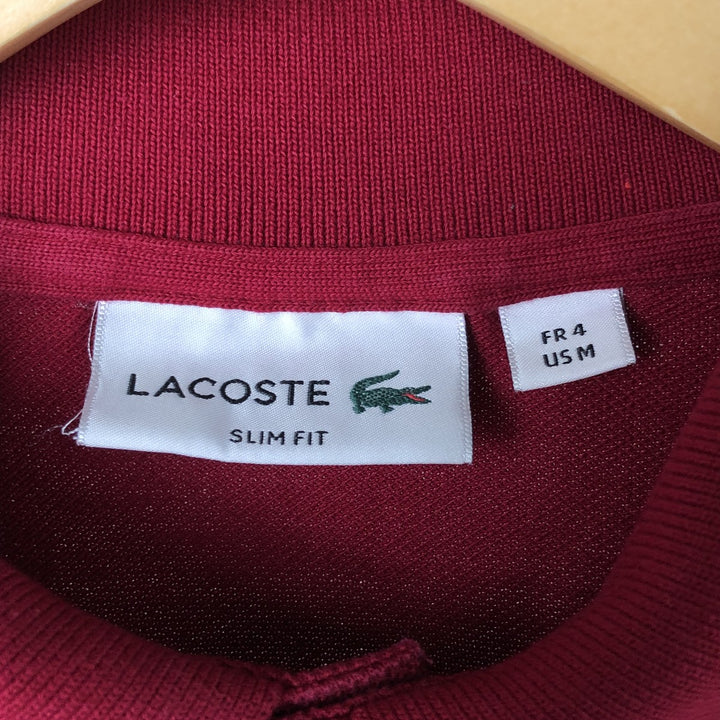 Lacoste LACOSTE SLIM FIT short sleeve polo shirt, men's size M cotton red type Vintage Second Hand