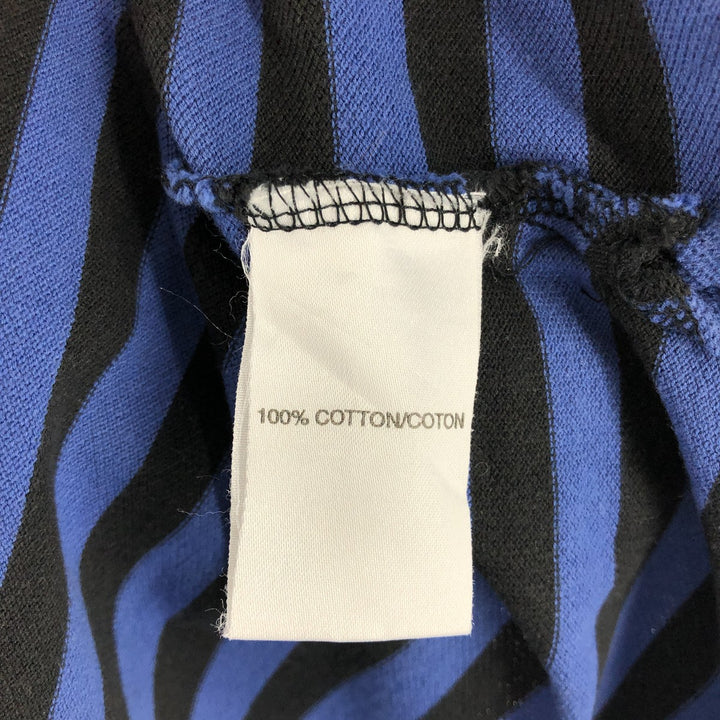 Adidas short sleeve striped polo shirt, men's size L cotton black type Vintage Second Hand
