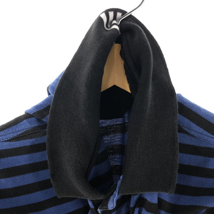 Adidas short sleeve striped polo shirt, men's size L cotton black type Vintage Second Hand