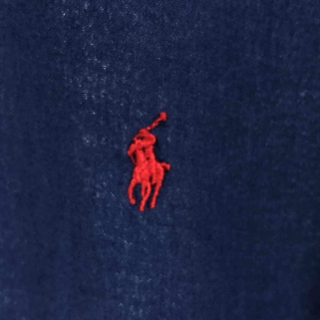 Ralph Lauren Classic Fit short sleeve linen button down shirt, men's size L linen navy blue type Vintage Second Hand