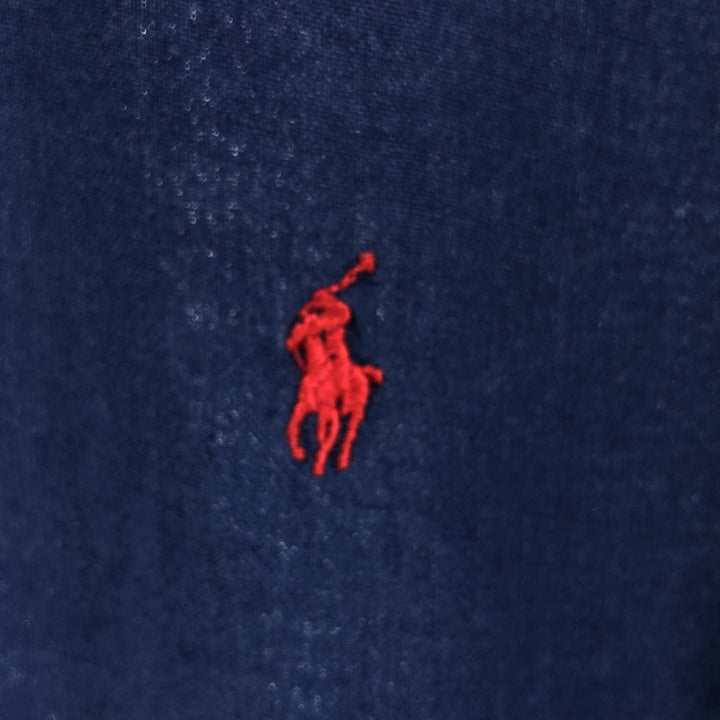 Ralph Lauren Classic Fit short sleeve linen button down shirt, men's size L linen navy blue type Vintage Second Hand