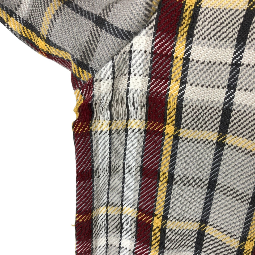 70'S Mr. Leggs Long Sleeve Flannel Check Shirt Made in USA Men's Size L Vintage cotton Beige type Vintage Second Hand