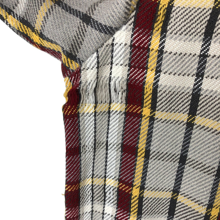 70'S Mr. Leggs Long Sleeve Flannel Check Shirt Made in USA Men's Size L Vintage cotton Beige type Vintage Second Hand