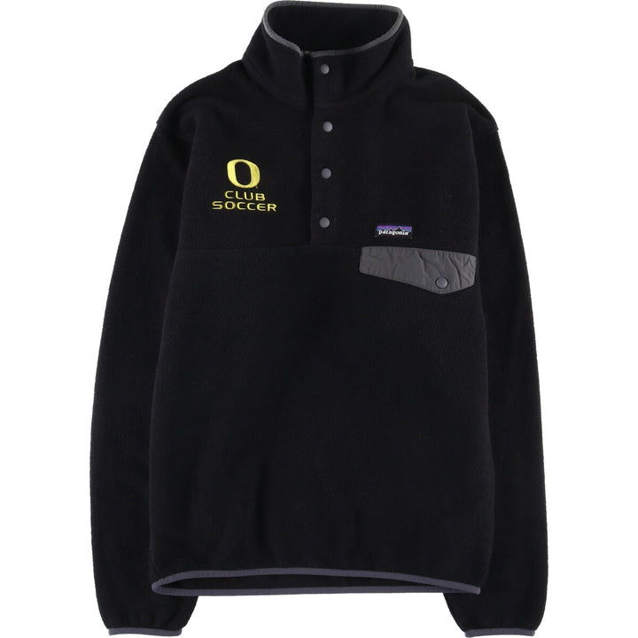Patagonia Lightweight Synchilla Snap Tee (25580FA16) - Half-Snap Fleece Pullover, Men's Size Small polyester black type Vintage Second Hand