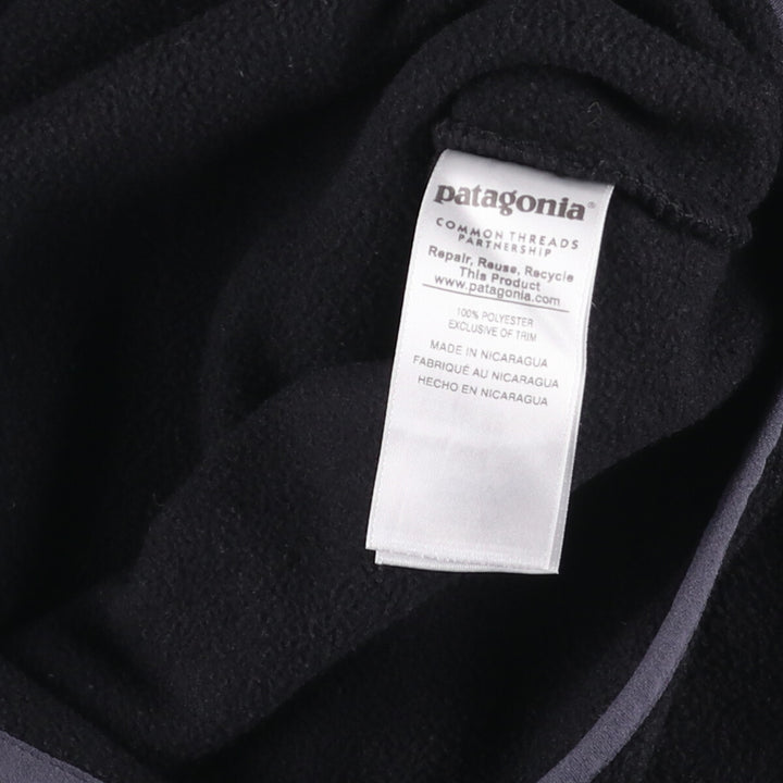 Patagonia Lightweight Synchilla Snap Tee (25580FA16) - Half-Snap Fleece Pullover, Men's Size Small polyester black type Vintage Second Hand