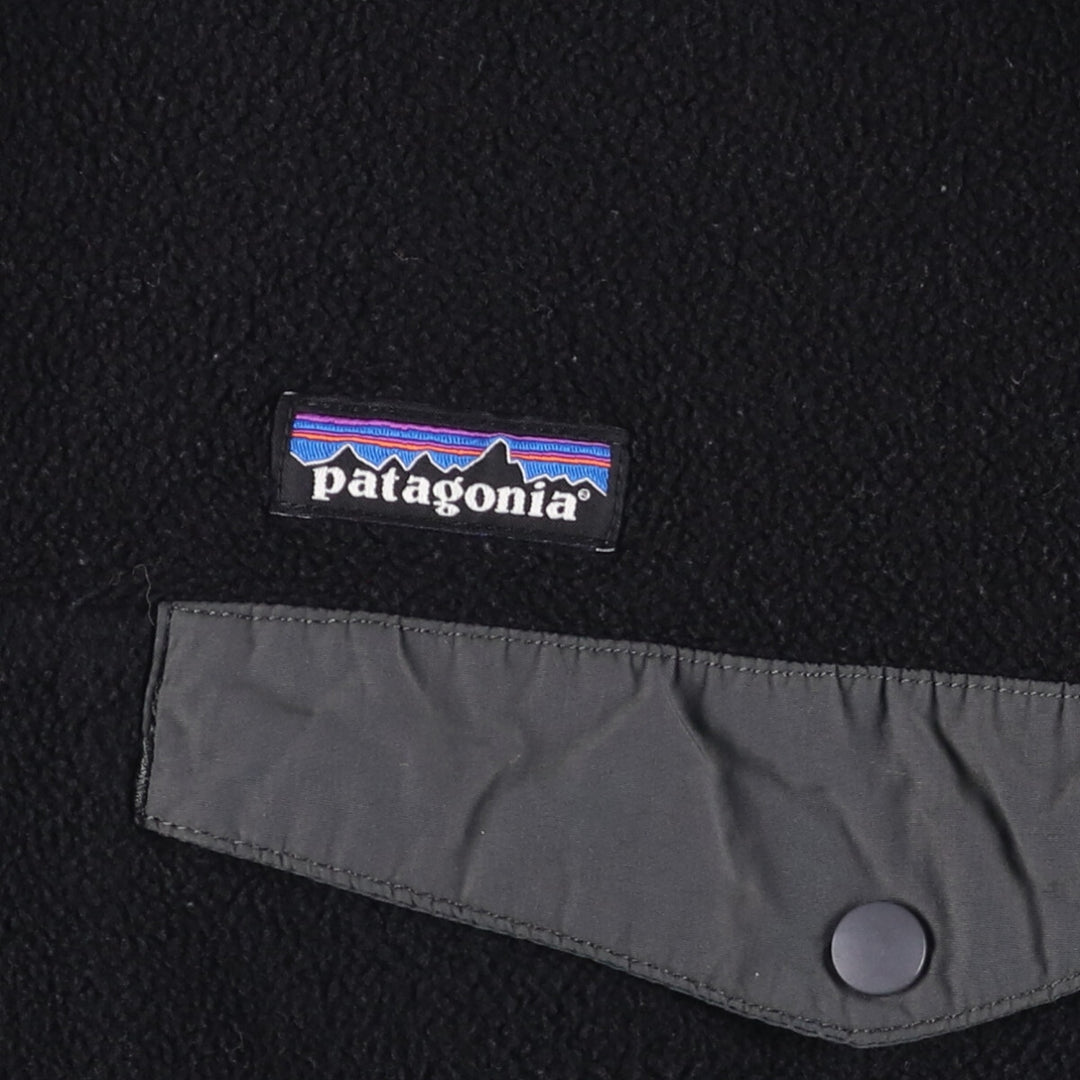 Patagonia Lightweight Synchilla Snap Tee (25580FA16) - Half-Snap Fleece Pullover, Men's Size Small polyester black type Vintage Second Hand