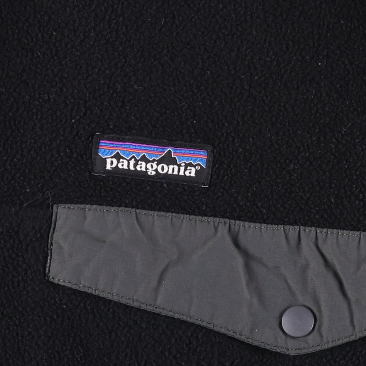 Patagonia Lightweight Synchilla Snap Tee (25580FA16) - Half-Snap Fleece Pullover, Men's Size Small polyester black type Vintage Second Hand