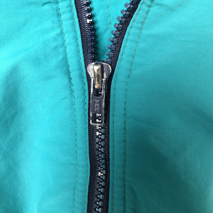 80s-90'S Eddie Bauer padded nylon jacket with black tag, made in USA, men's size L Nylon turquoise blue Vintage Second Hand