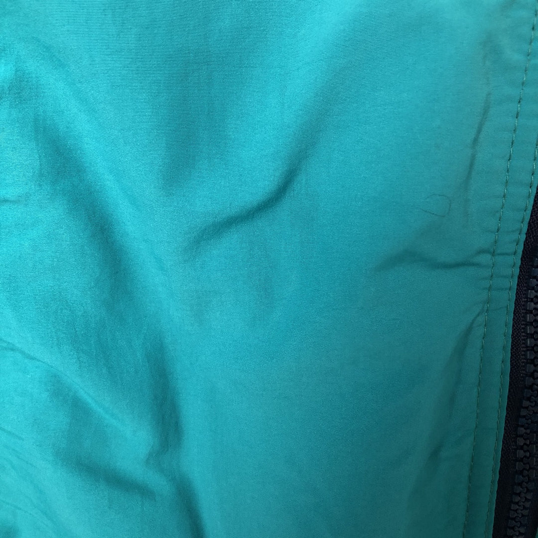 80s-90'S Eddie Bauer padded nylon jacket with black tag, made in USA, men's size L Nylon turquoise blue Vintage Second Hand