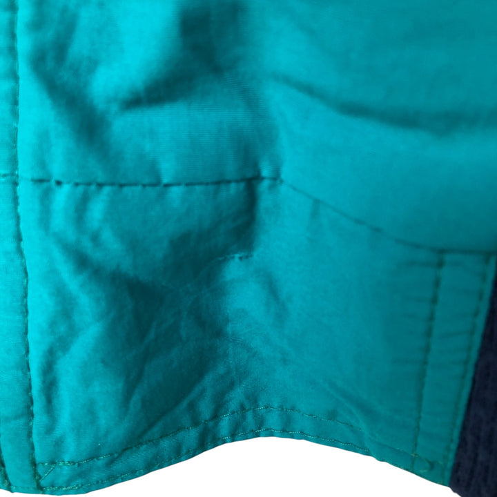 80s-90'S Eddie Bauer padded nylon jacket with black tag, made in USA, men's size L Nylon turquoise blue Vintage Second Hand