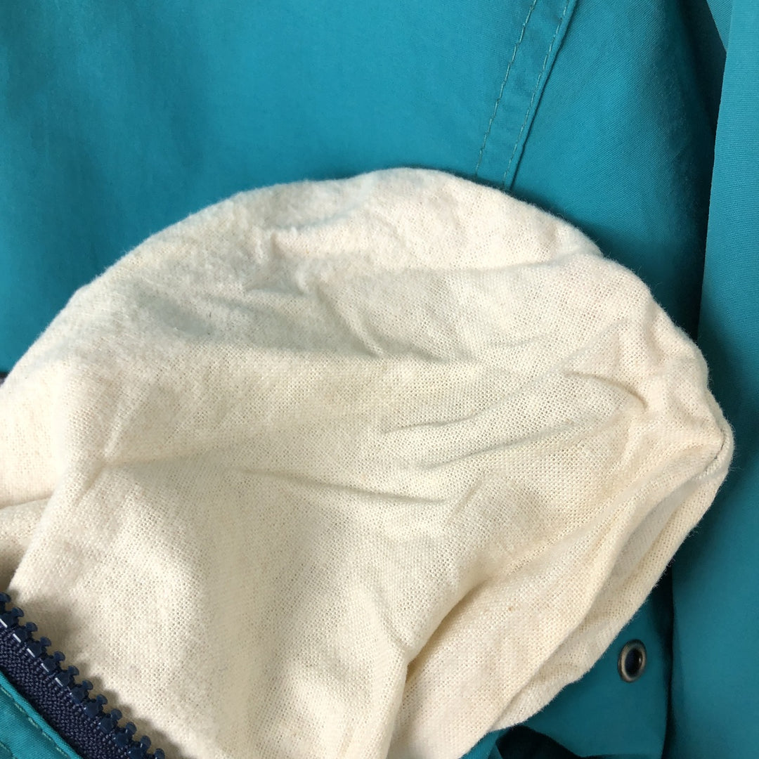 80s-90'S Eddie Bauer padded nylon jacket with black tag, made in USA, men's size L Nylon turquoise blue Vintage Second Hand