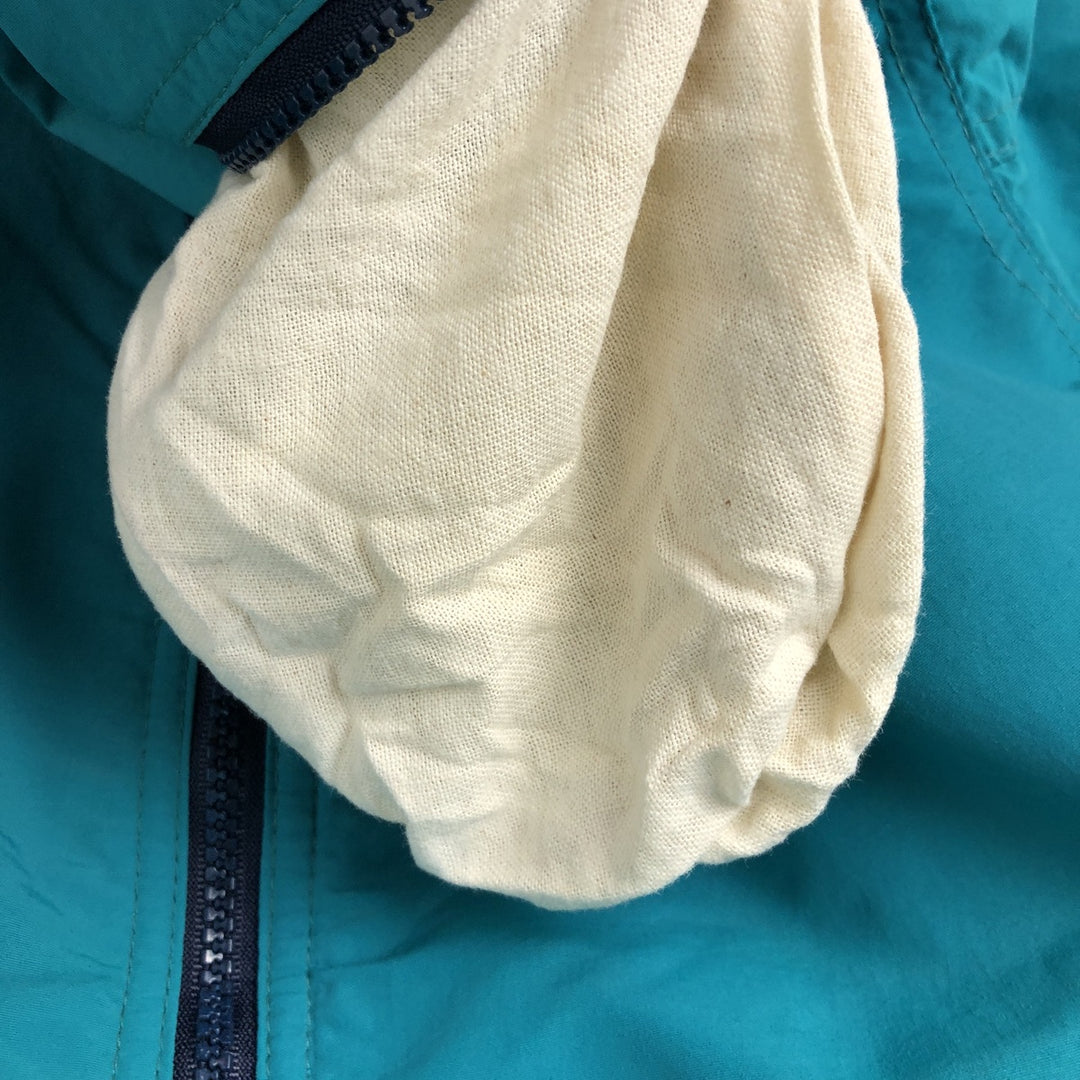 80s-90'S Eddie Bauer padded nylon jacket with black tag, made in USA, men's size L Nylon turquoise blue Vintage Second Hand