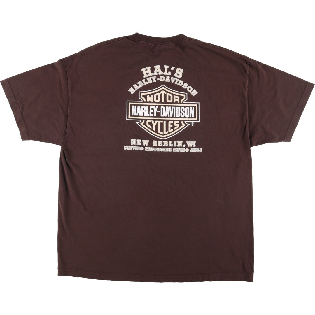 Harley-Davidson Pin-up Girl Motorcycle Bike T-shirt, Men's XXL cotton brown type Vintage Second Hand