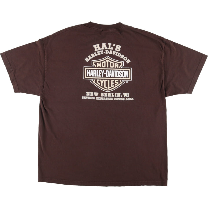 Harley-Davidson Pin-up Girl Motorcycle Bike T-shirt, Men's XXL cotton brown type Vintage Second Hand