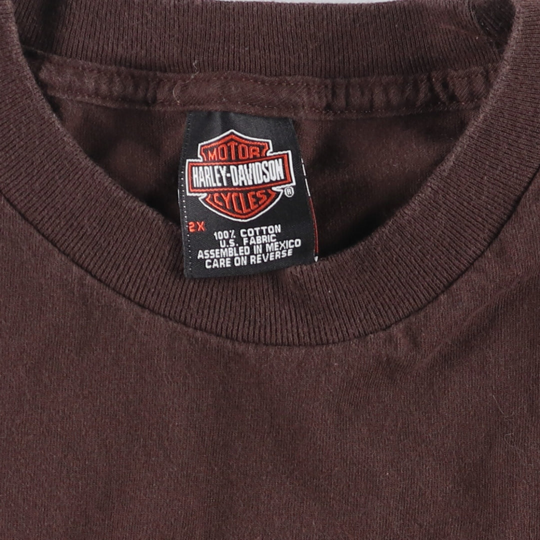 Harley-Davidson Pin-up Girl Motorcycle Bike T-shirt, Men's XXL cotton brown type Vintage Second Hand