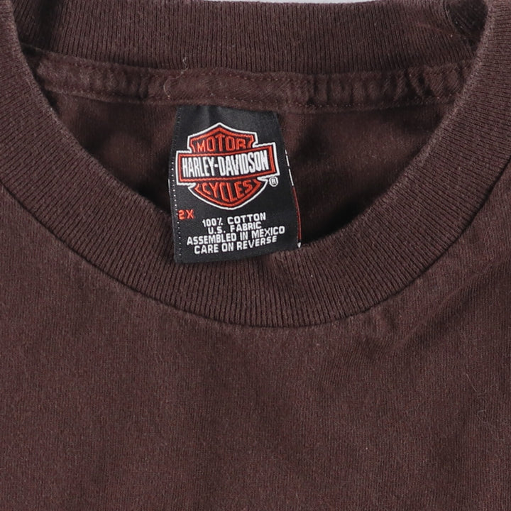 Harley-Davidson Pin-up Girl Motorcycle Bike T-shirt, Men's XXL cotton brown type Vintage Second Hand