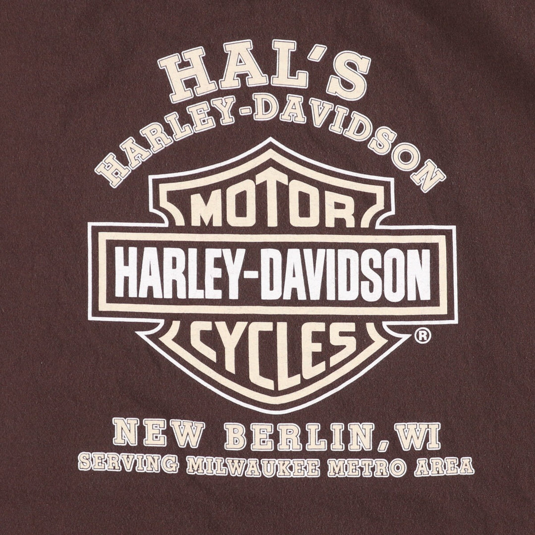 Harley-Davidson Pin-up Girl Motorcycle Bike T-shirt, Men's XXL cotton brown type Vintage Second Hand