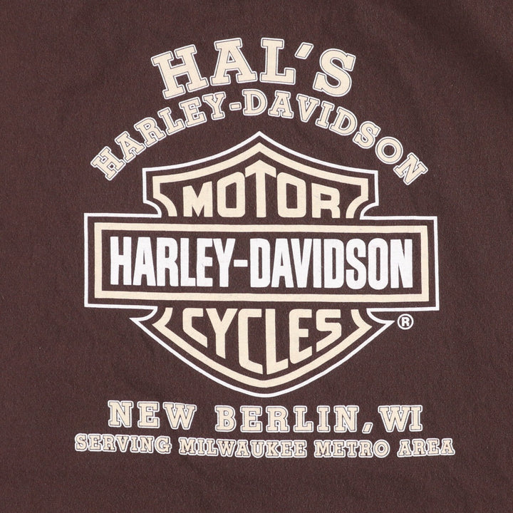 Harley-Davidson Pin-up Girl Motorcycle Bike T-shirt, Men's XXL cotton brown type Vintage Second Hand