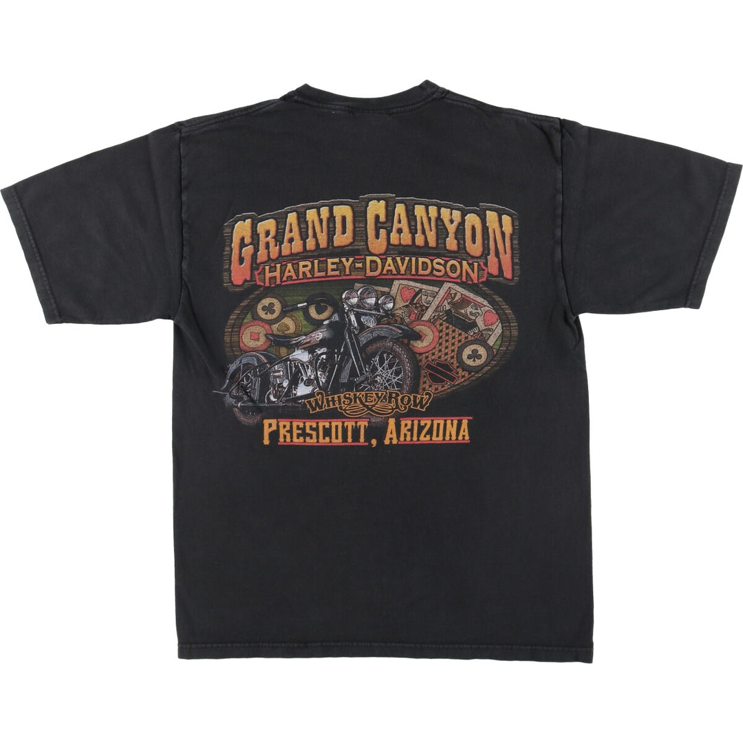 00'S Harley-Davidson Hanes BEEFY-T Motorcycle Bike T-shirt Made in USA Men's M size cotton black type Vintage Second Hand