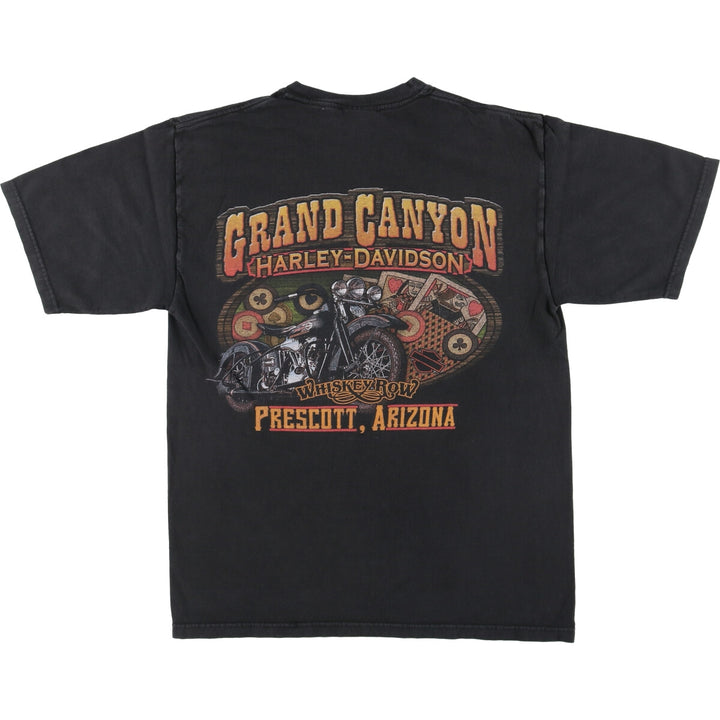 00'S Harley-Davidson Hanes BEEFY-T Motorcycle Bike T-shirt Made in USA Men's M size cotton black type Vintage Second Hand