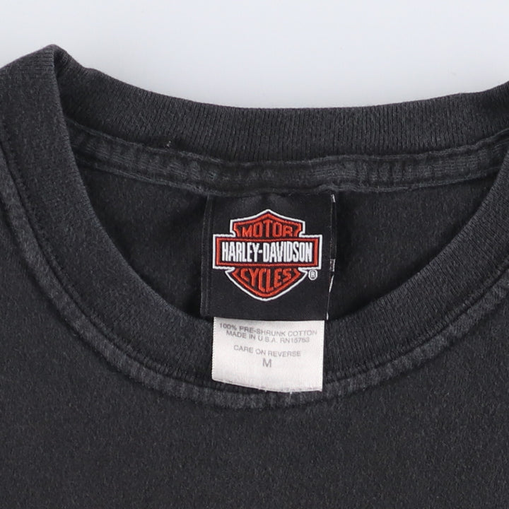 00'S Harley-Davidson Hanes BEEFY-T Motorcycle Bike T-shirt Made in USA Men's M size cotton black type Vintage Second Hand