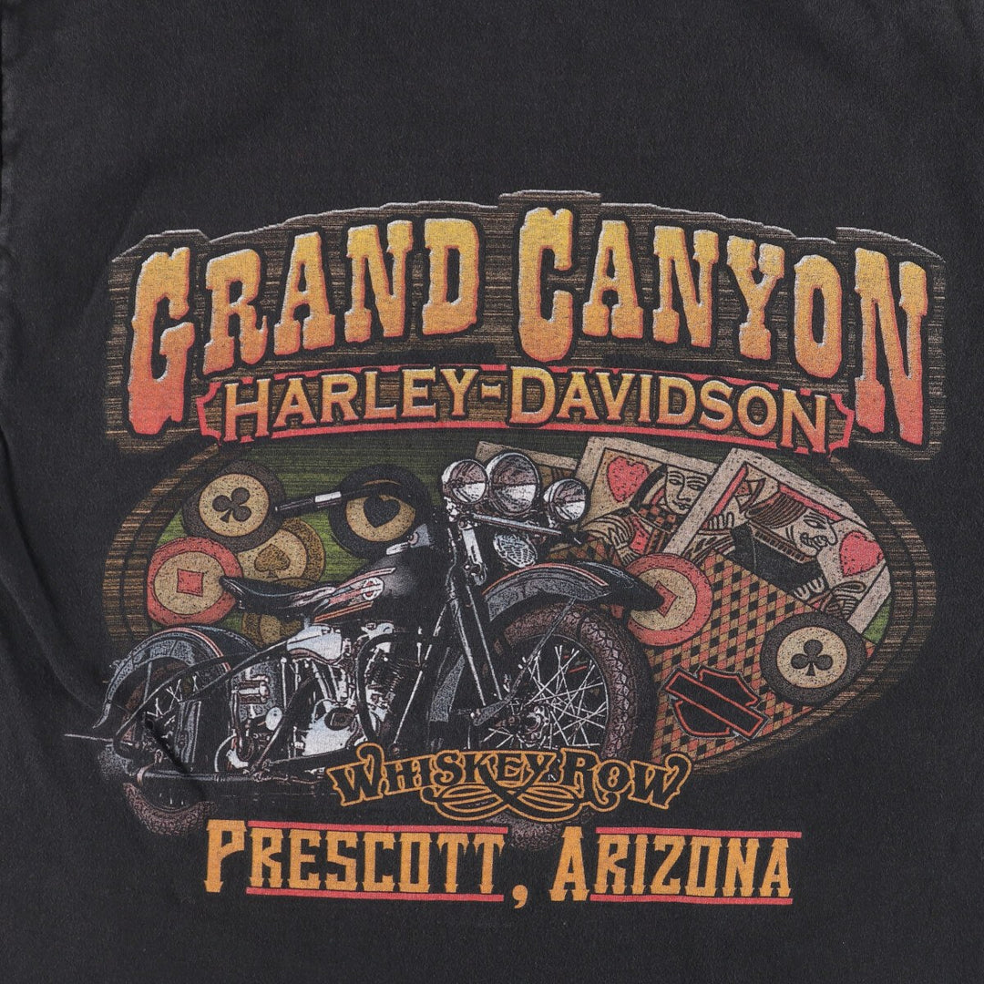 00'S Harley-Davidson Hanes BEEFY-T Motorcycle Bike T-shirt Made in USA Men's M size cotton black type Vintage Second Hand