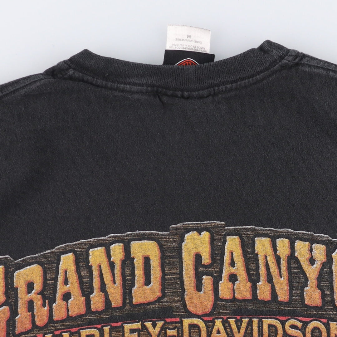 00'S Harley-Davidson Hanes BEEFY-T Motorcycle Bike T-shirt Made in USA Men's M size cotton black type Vintage Second Hand