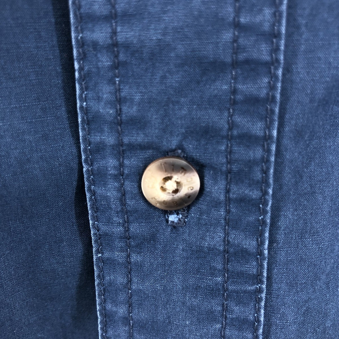 Timberland short sleeve button down shirt, men's size L cotton Navy blue Vintage Second Hand