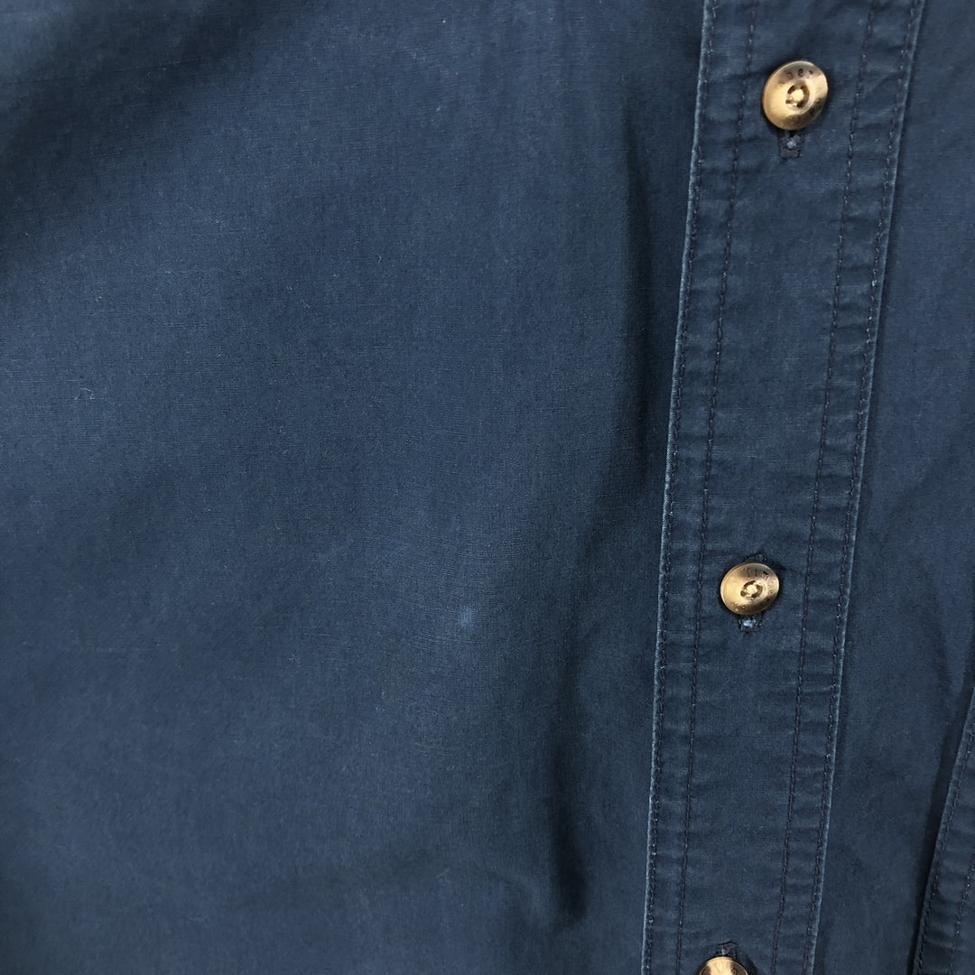 Timberland short sleeve button down shirt, men's size L cotton Navy blue Vintage Second Hand