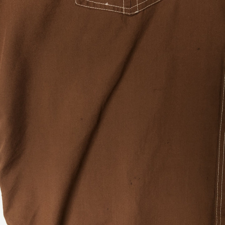 70'S JCPenney short sleeve poly box shirt, men's size L, vintage polyester brown type Vintage Second Hand