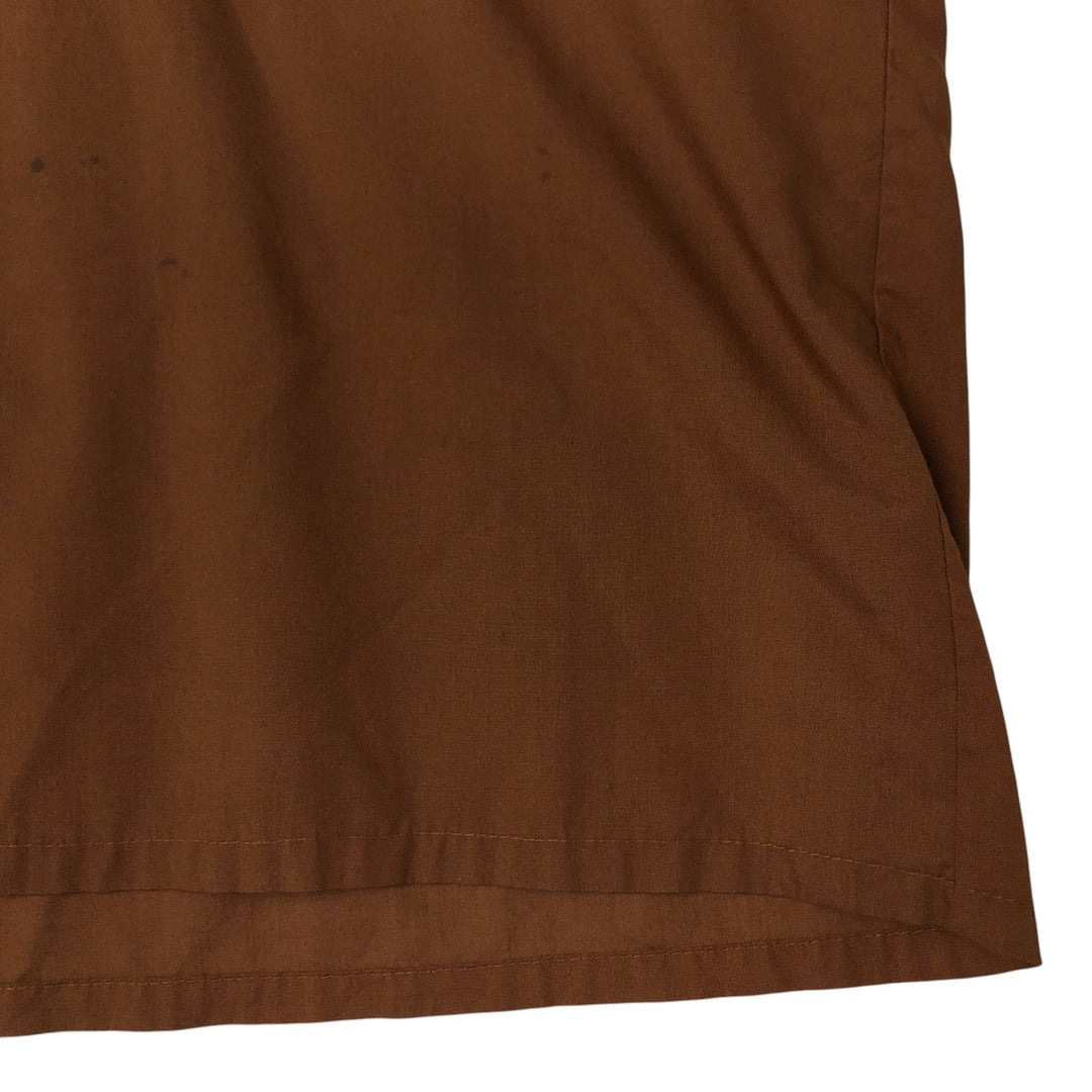 70'S JCPenney short sleeve poly box shirt, men's size L, vintage polyester brown type Vintage Second Hand