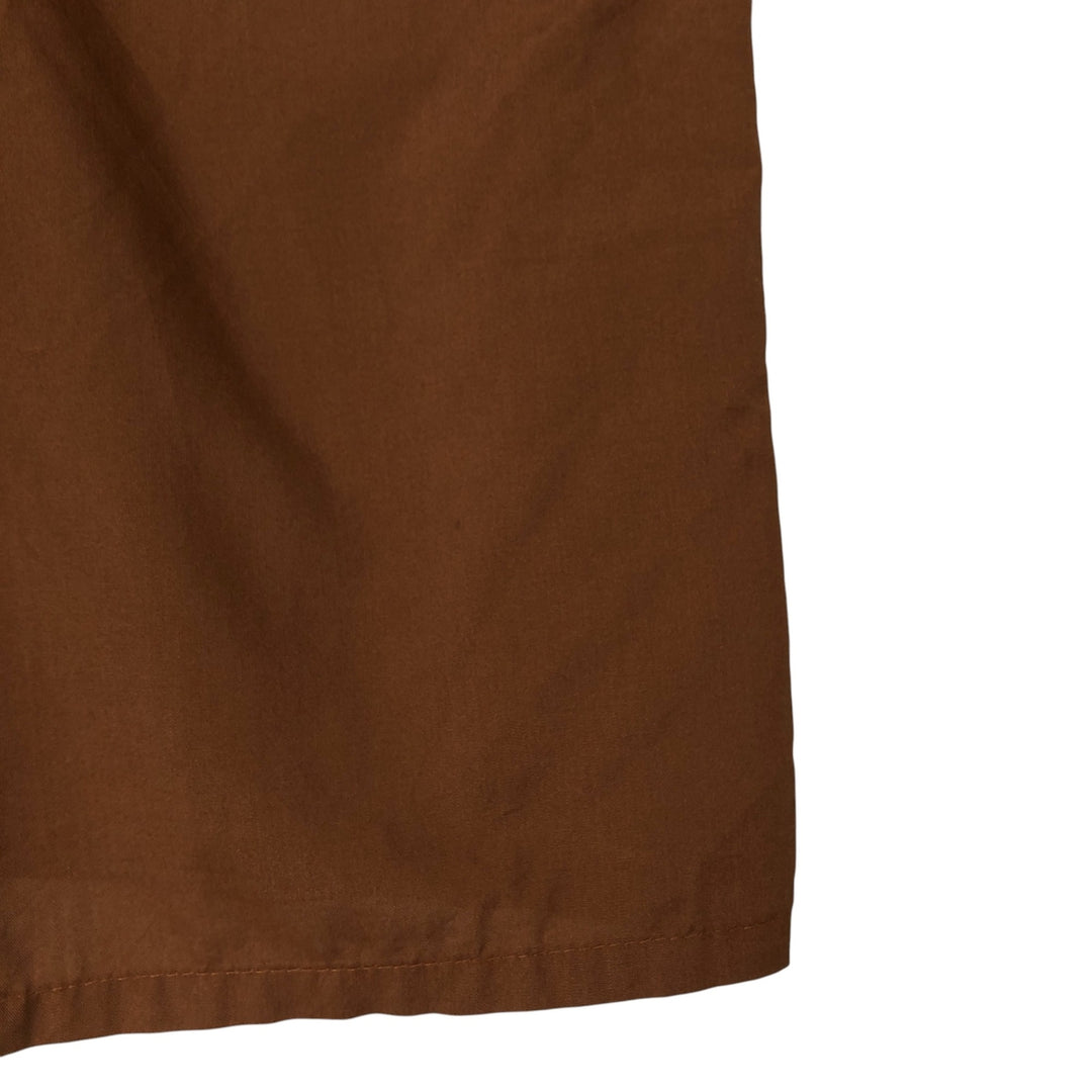 70'S JCPenney short sleeve poly box shirt, men's size L, vintage polyester brown type Vintage Second Hand