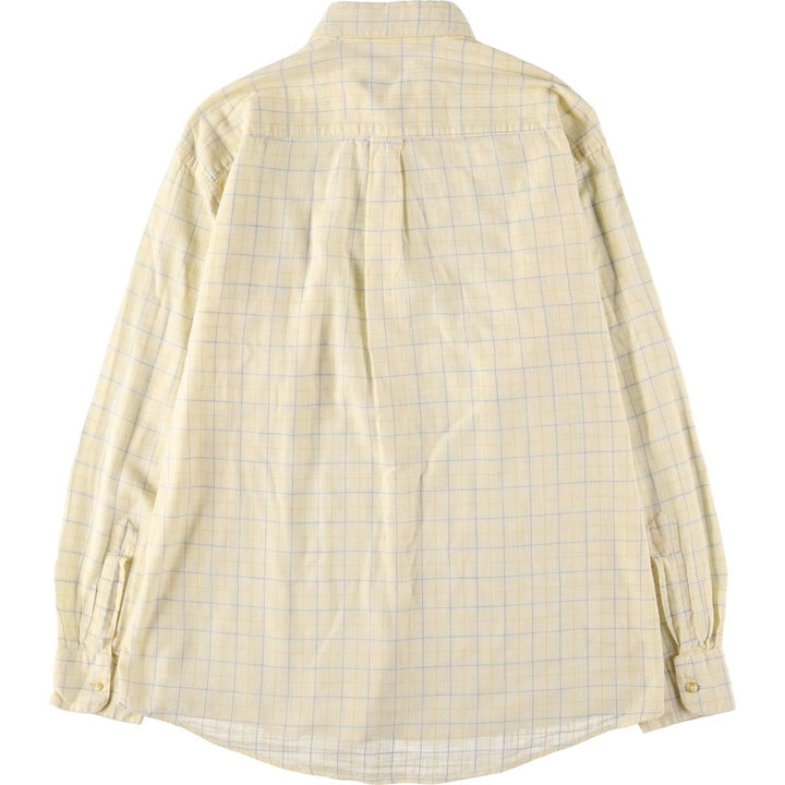 Burberry's LONDON Long Sleeve Linen Button Down Shirt Made in USA Men's L Size Vintage linen yellow type Vintage Second Hand