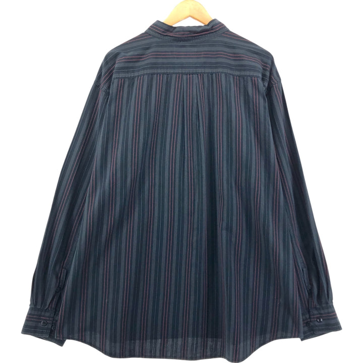Harley-Davidson Stripe Pattern Multi-Stripe Long Sleeve Button-Down Work Shirt Men's XXL cotton black type Vintage Second Hand