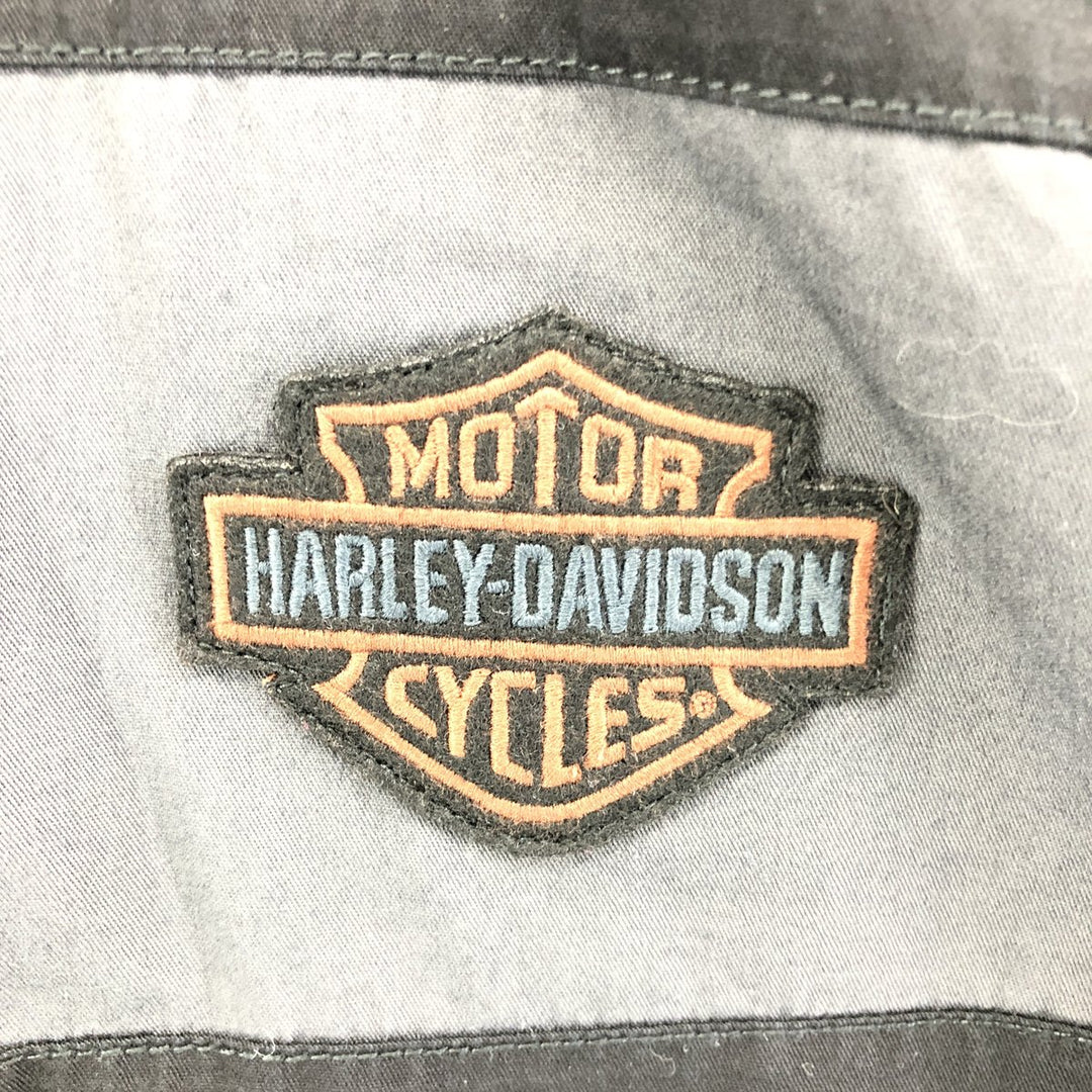 Harley-Davidson Long Sleeve Work Shirt, Men's Medium cotton black type Vintage Second Hand