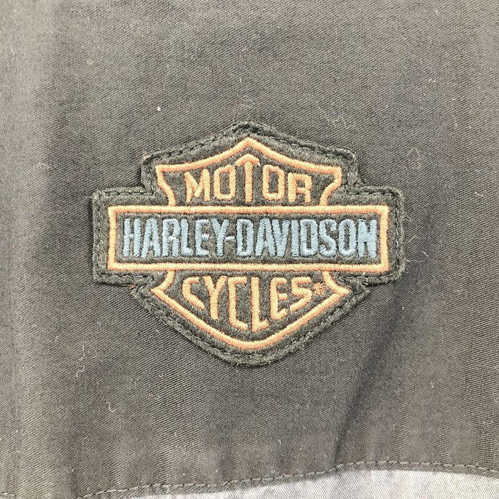 Harley-Davidson Long Sleeve Work Shirt, Men's Medium cotton black type Vintage Second Hand