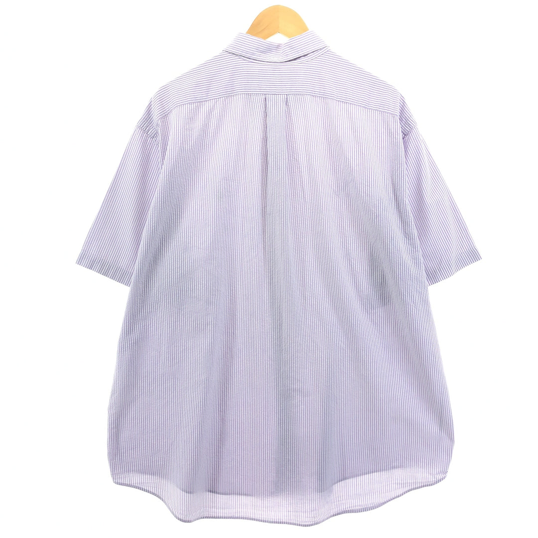 Ralph Lauren Classic Fit Seersucker Short Sleeve Button Down Striped Shirt Men's XXL cotton white type Vintage Second Hand