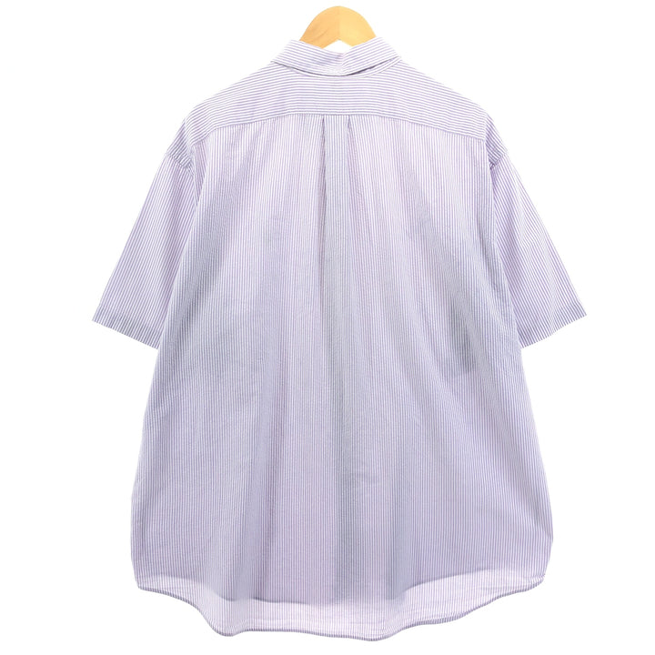 Ralph Lauren Classic Fit Seersucker Short Sleeve Button Down Striped Shirt Men's XXL cotton white type Vintage Second Hand