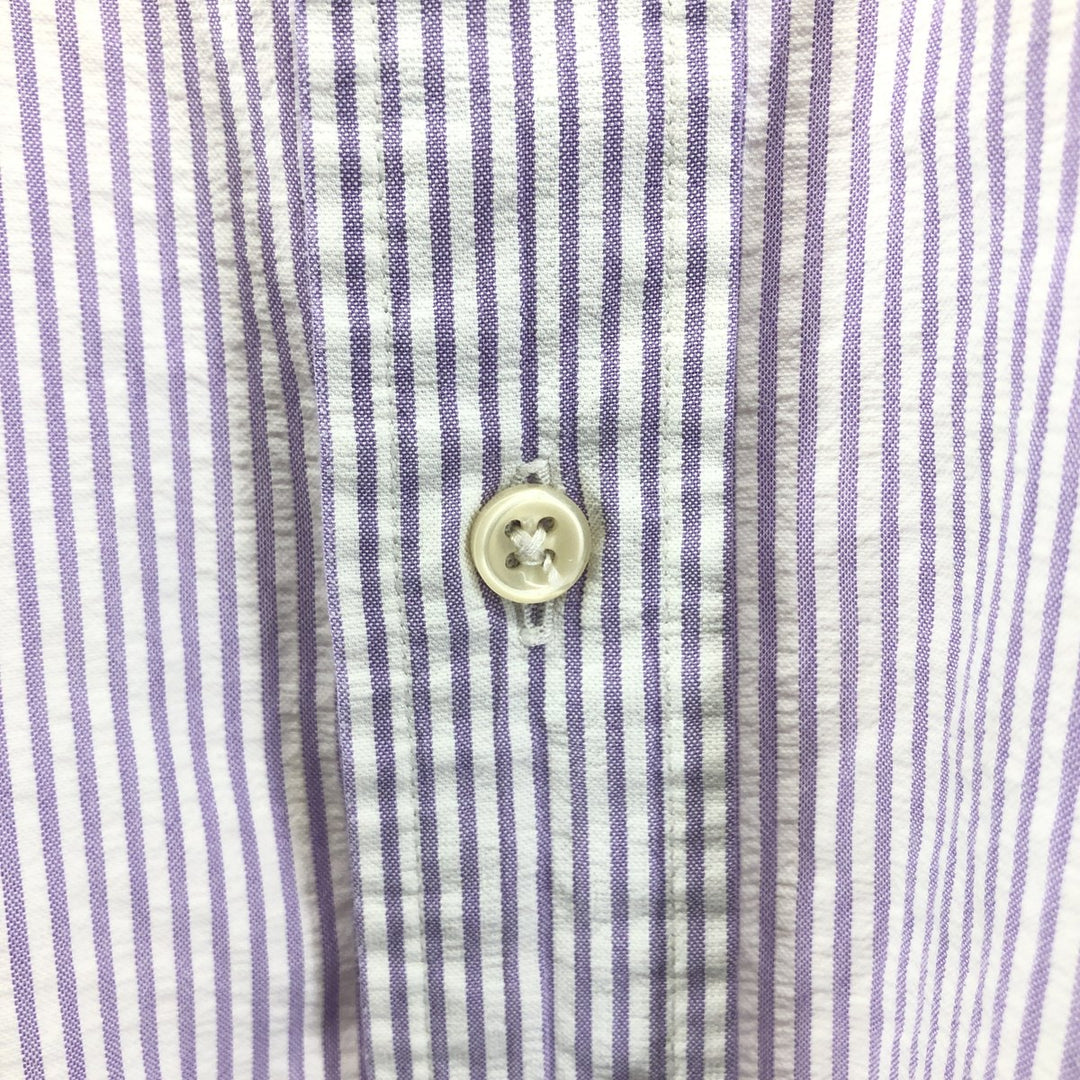 Ralph Lauren Classic Fit Seersucker Short Sleeve Button Down Striped Shirt Men's XXL cotton white type Vintage Second Hand
