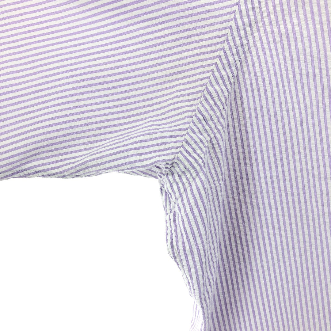 Ralph Lauren Classic Fit Seersucker Short Sleeve Button Down Striped Shirt Men's XXL cotton white type Vintage Second Hand