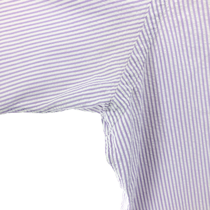 Ralph Lauren Classic Fit Seersucker Short Sleeve Button Down Striped Shirt Men's XXL cotton white type Vintage Second Hand