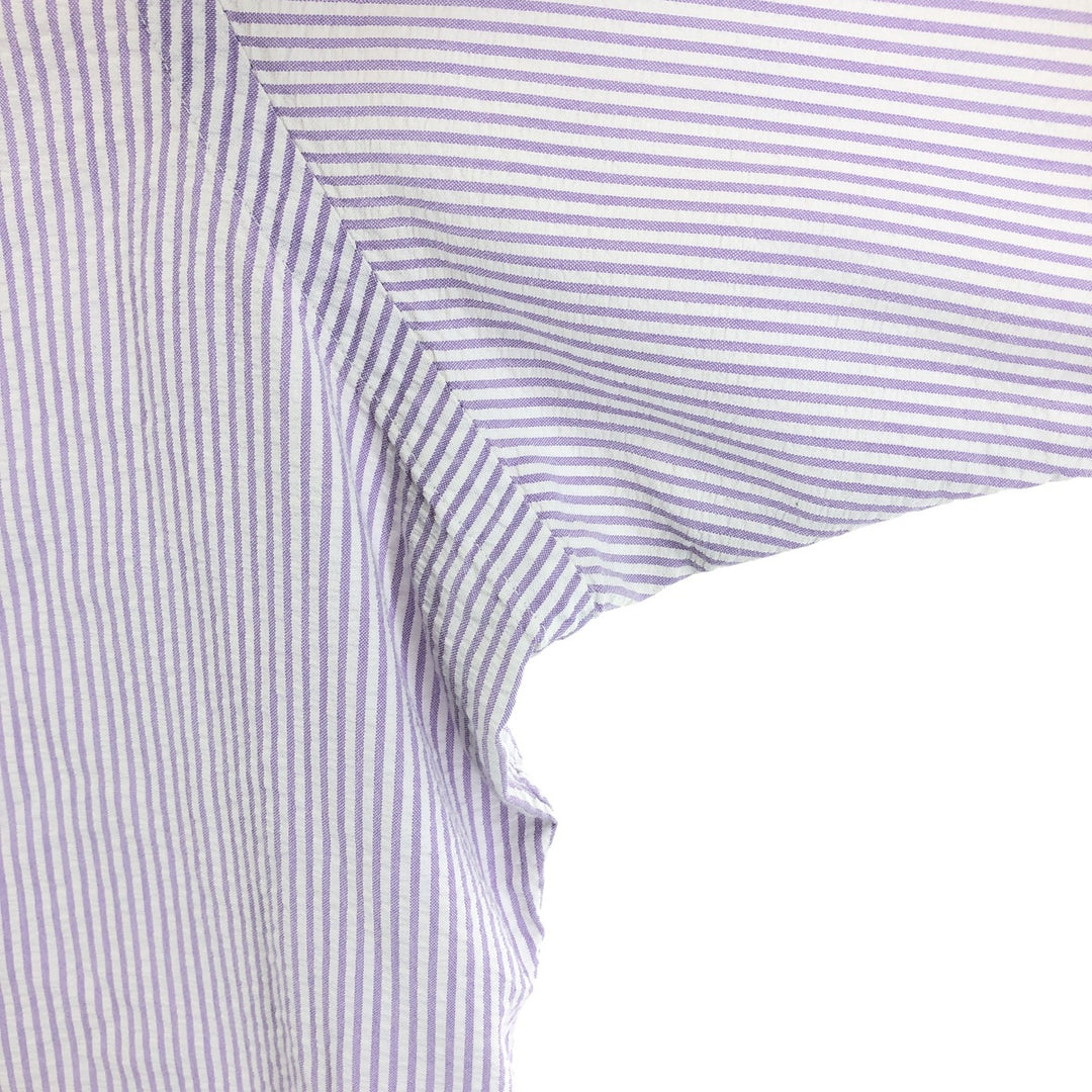 Ralph Lauren Classic Fit Seersucker Short Sleeve Button Down Striped Shirt Men's XXL cotton white type Vintage Second Hand