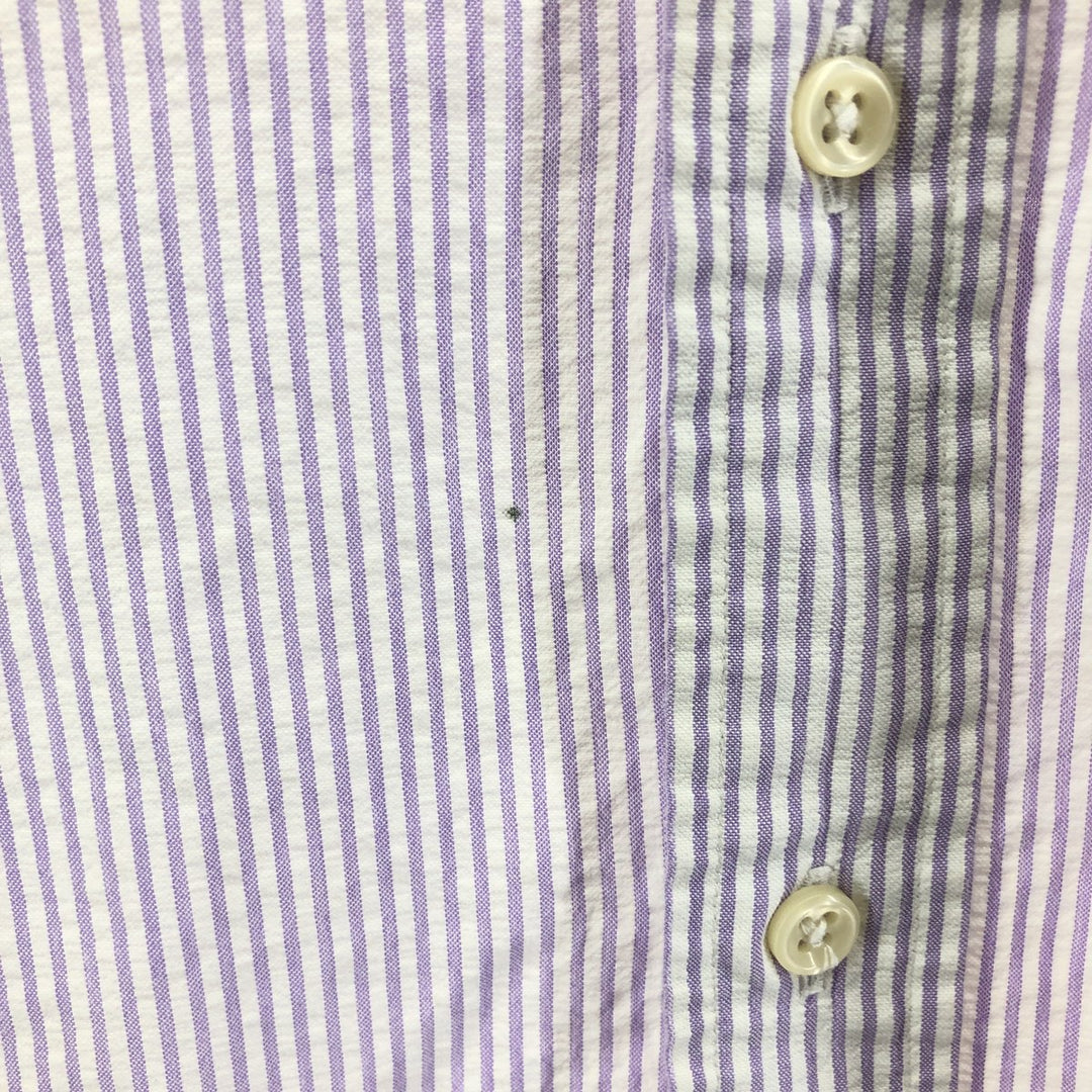 Ralph Lauren Classic Fit Seersucker Short Sleeve Button Down Striped Shirt Men's XXL cotton white type Vintage Second Hand