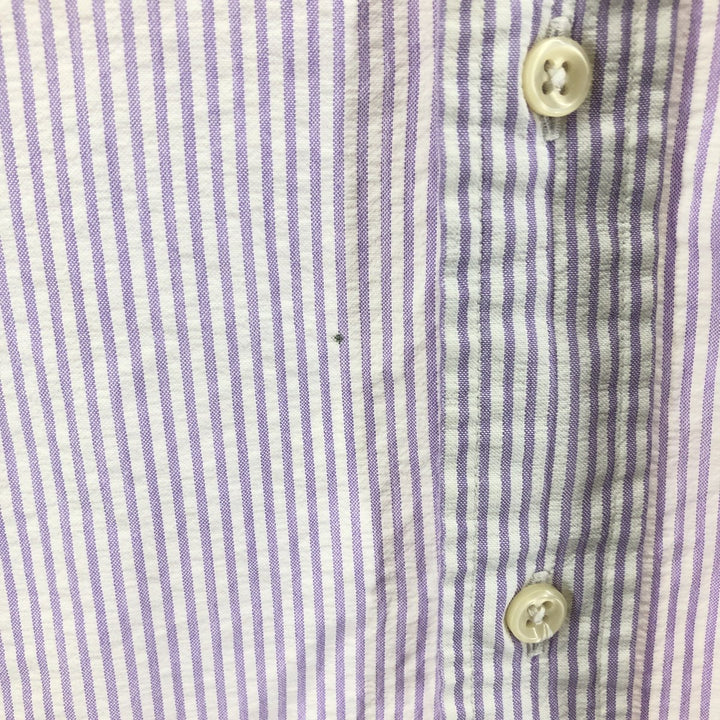 Ralph Lauren Classic Fit Seersucker Short Sleeve Button Down Striped Shirt Men's XXL cotton white type Vintage Second Hand