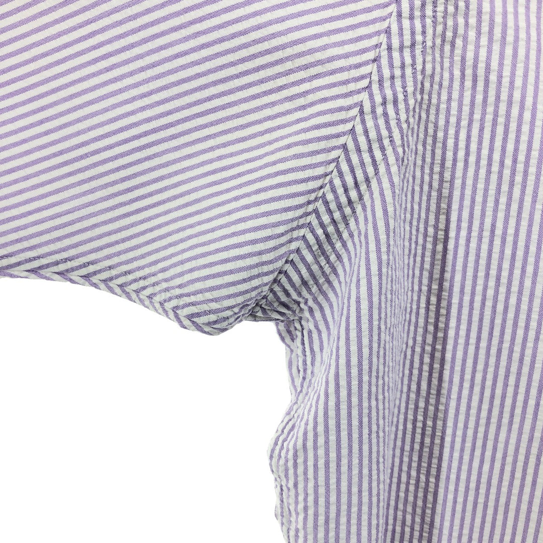 Ralph Lauren Classic Fit Seersucker Short Sleeve Button Down Striped Shirt Men's XXL cotton white type Vintage Second Hand