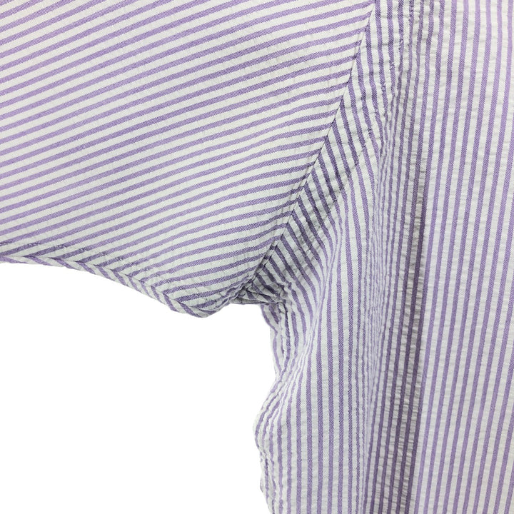 Ralph Lauren Classic Fit Seersucker Short Sleeve Button Down Striped Shirt Men's XXL cotton white type Vintage Second Hand