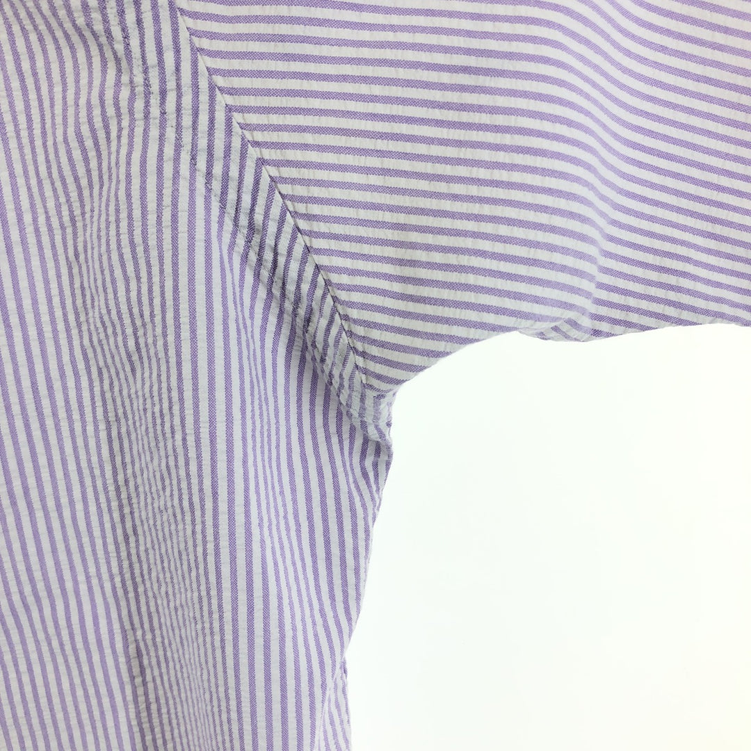 Ralph Lauren Classic Fit Seersucker Short Sleeve Button Down Striped Shirt Men's XXL cotton white type Vintage Second Hand
